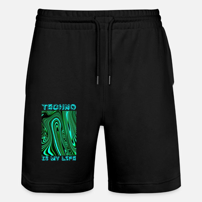 Techno is my life - Stanley/Stella Unisex Bio Joggingshorts Trainer  - Schwarz