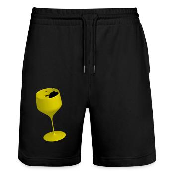 Un verre en or. - Short de jogging bio TRAINER Stanley/Stella unisexe - noir - Devant - Nik (191cm) & Marisol (170cm)