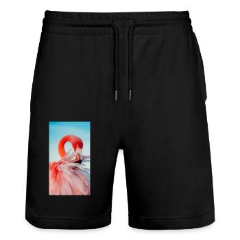 Flamingo Collection - Short de jogging bio TRAINER Stanley/Stella unisexe - noir - Devant - Nik (191cm) & Marisol (170cm)