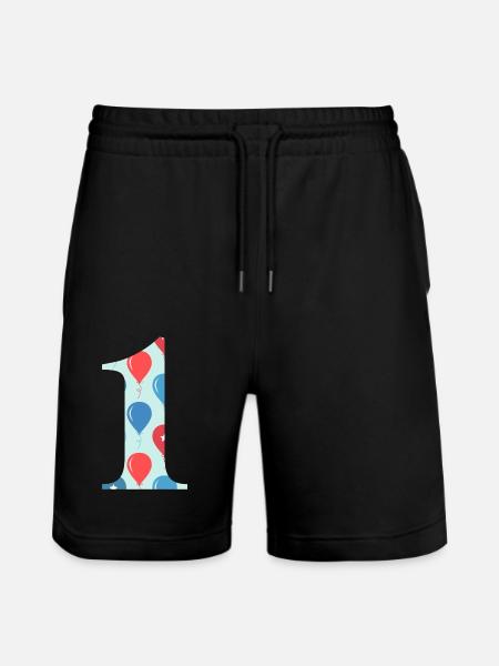 1st anniversary balloon - Stanley/Stella Trainer Unisex Organic Jogging Shorts - black