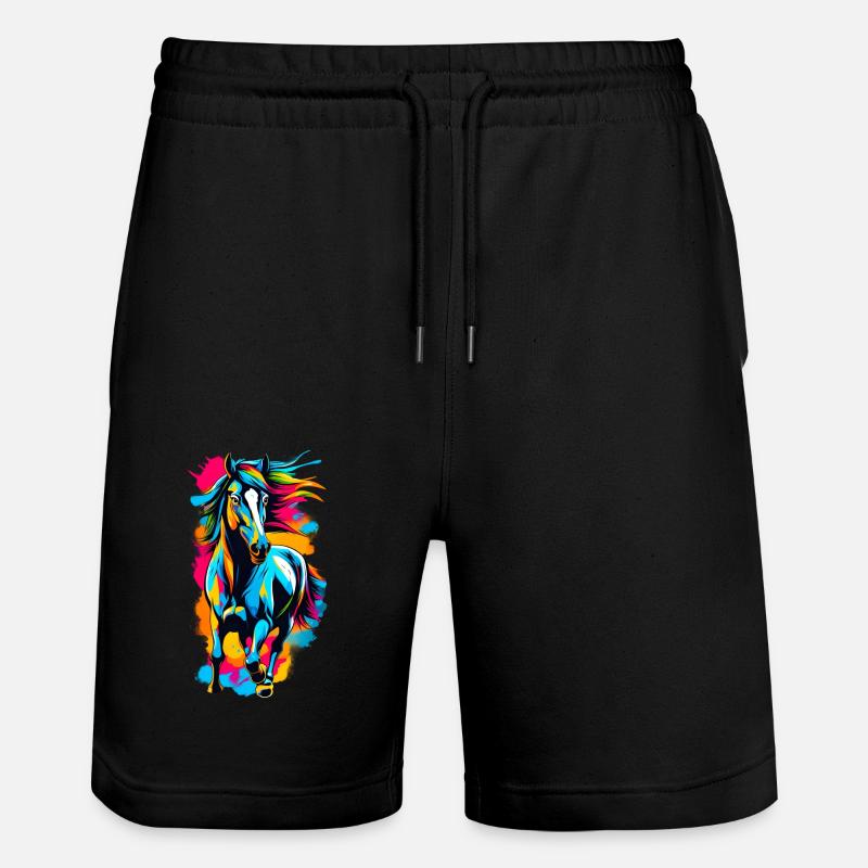 Pferd - Stanley/Stella Unisex Bio Joggingshorts Trainer - Schwarz