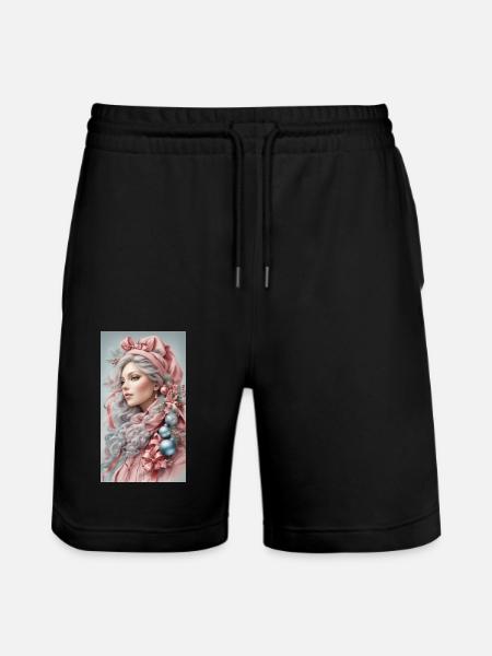 woman dressed christmas - Stanley/Stella Trainer Unisex Organic Jogging Shorts - black