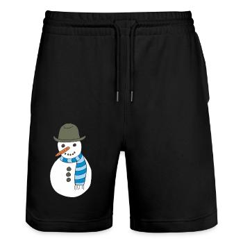 schneemann - Stanley/Stella Unisex Bio Joggingshorts Trainer  - Schwarz - Vorne - Nik (191cm) & Marisol (170cm)