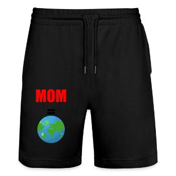 MONDE DES MAMANS - Short de jogging bio TRAINER Stanley/Stella unisexe - noir - Devant - Nik (191cm) & Marisol (170cm)