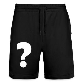 Question mark 1 - Stanley/Stella Trainer Unisex Organic Jogging Shorts - black - Front - Nik (191cm) & Marisol (170cm)