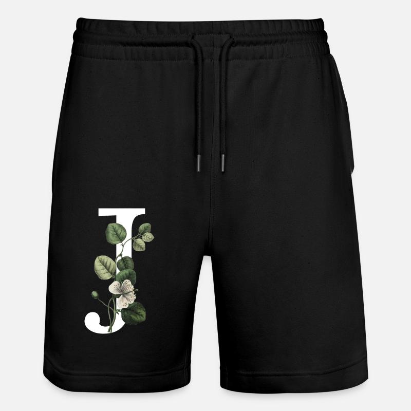 lettre j botanique vert - Short de jogging bio TRAINER Stanley/Stella unisexe - noir
