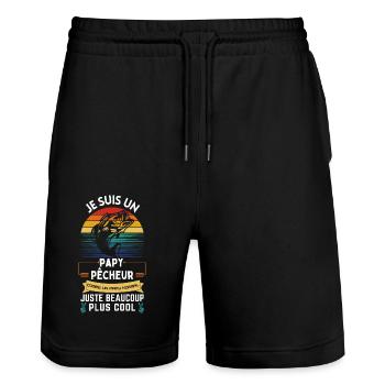 I am a Grandpa Fisherman T-shirt - Stanley/Stella Trainer Unisex Organic Jogging Shorts - black - Front - Nik (191cm) & Marisol (170cm)