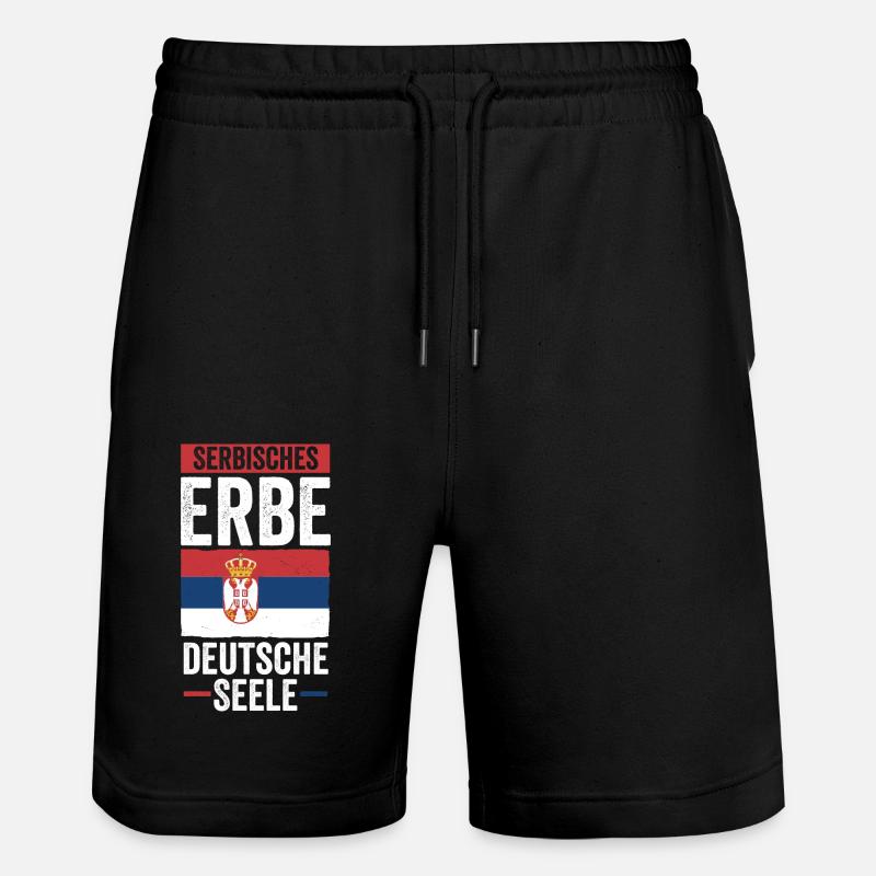Serbe Serbe Allemagne Serbie - Short de jogging bio TRAINER Stanley/Stella unisexe - noir