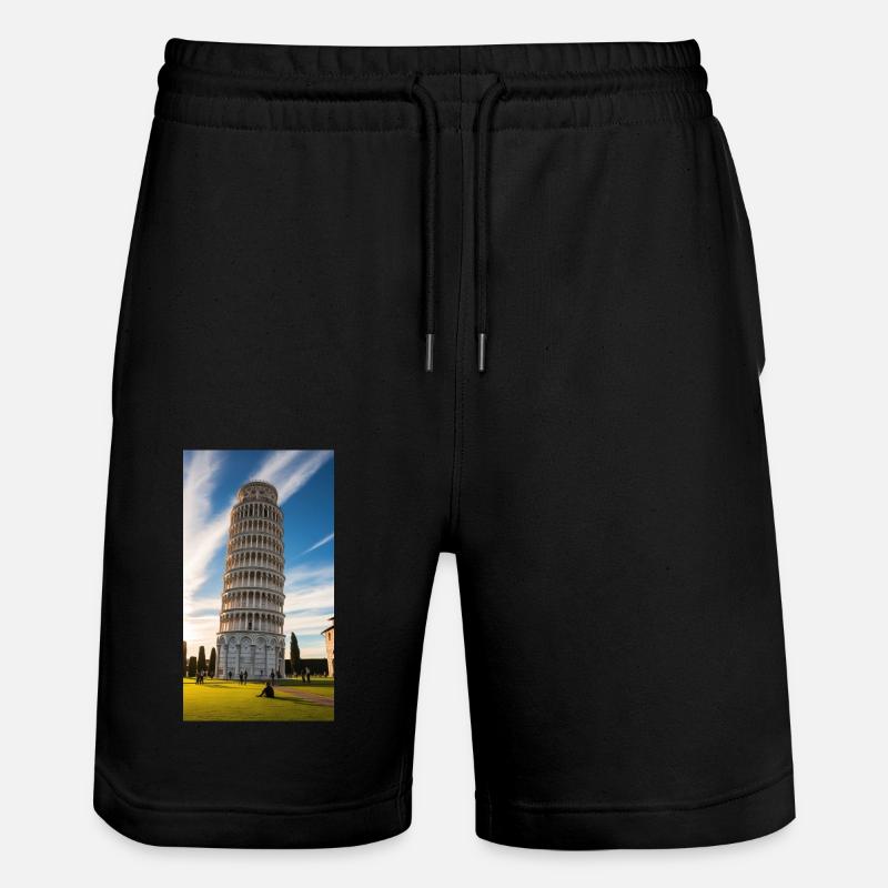 Der Schiefe Turm von Pisa - Stanley/Stella Unisex Bio Joggingshorts Trainer  - Schwarz