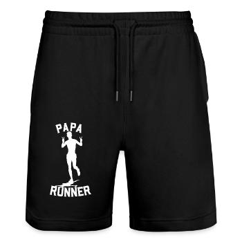 papa runner - Short de jogging bio TRAINER Stanley/Stella unisexe - noir - Devant - Nik (191cm) & Marisol (170cm)