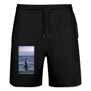 Créature marine mignonne dans le style de film vintage Mignon - Short de jogging bio TRAINER Stanley/Stella unisexe - noir - Devant - Nik (191cm) & Marisol (170cm)