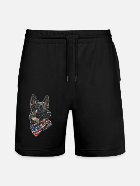 Deutscher Schäferhund - Stanley/Stella Unisex Bio Joggingshorts Trainer  - Schwarz