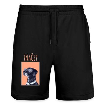 INAČE MAJICA - Stanley/Stella Unisex Bio Joggingshorts Trainer  - Schwarz - Vorne - Nik (191cm) & Marisol (170cm)