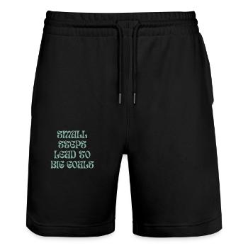Small steps lead to big goals - Stanley/Stella Unisex Bio Joggingshorts Trainer  - Schwarz - Vorne - Nik (191cm) & Marisol (170cm)