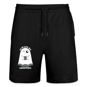 Boo Ghosting Funny - Stanley/Stella Trainer Unisex Organic Jogging Shorts - black - Front - Nik (191cm) & Marisol (170cm)