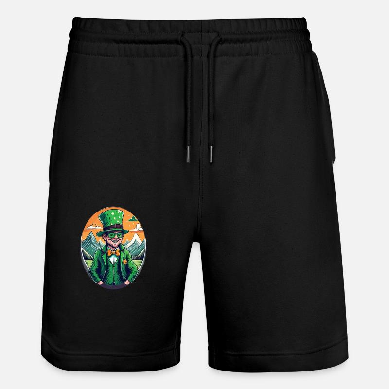 Lutin Trèfle de la Saint-Patrick - Short de jogging bio TRAINER Stanley/Stella unisexe - noir