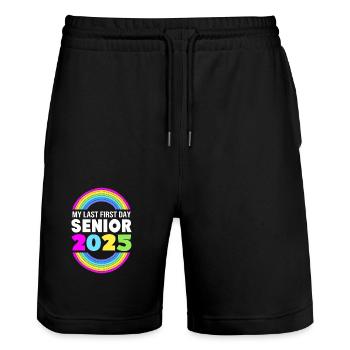 Classe de 2025 - Short de jogging bio TRAINER Stanley/Stella unisexe - noir - Devant - Nik (191cm) & Marisol (170cm)