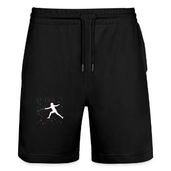 Fechter Fechten - Stanley/Stella Unisex Bio Joggingshorts Trainer  - Schwarz - Vorne - Nik (191cm) & Marisol (170cm)