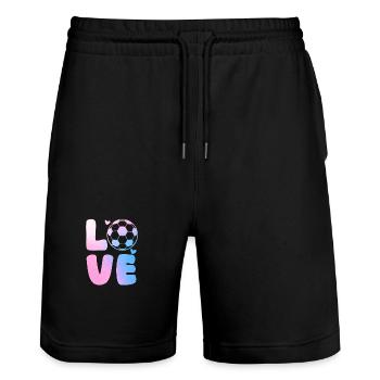 Fußballspieler Fußball - Stanley/Stella Unisex Bio Joggingshorts Trainer  - Schwarz - Vorne - Nik (191cm) & Marisol (170cm)