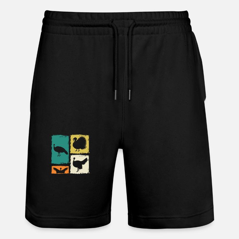 Truthahn - Stanley/Stella Unisex Bio Joggingshorts Trainer  - Schwarz