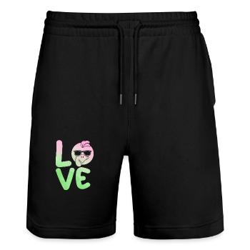 Truthahn - Stanley/Stella Unisex Bio Joggingshorts Trainer  - Schwarz - Vorne - Nik (191cm) & Marisol (170cm)