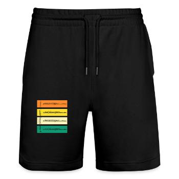 Flute player - Stanley/Stella Trainer Unisex Organic Jogging Shorts - black - Front - Nik (191cm) & Marisol (170cm)
