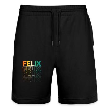Felix - Stanley/Stella Trainer Unisex Organic Jogging Shorts - black - Front - Nik (191cm) & Marisol (170cm)
