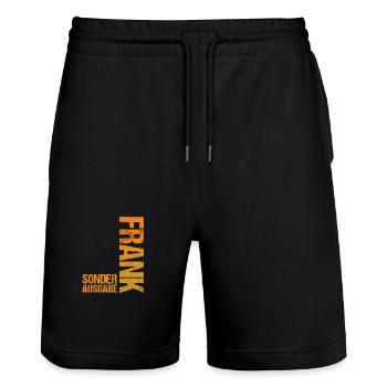 Frank - Stanley/Stella Trainer Unisex Organic Jogging Shorts - black - Front - Nik (191cm) & Marisol (170cm)