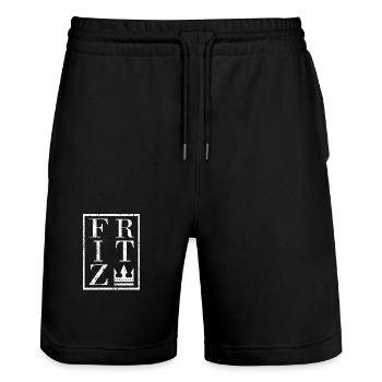 Fritz - Stanley/Stella Unisex Bio Joggingshorts Trainer  - Schwarz - Vorne - Nik (191cm) & Marisol (170cm)
