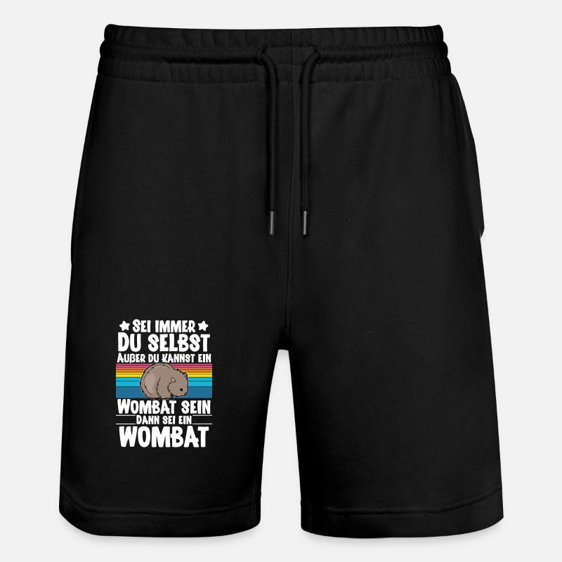 Wombat - Stanley/Stella Unisex Bio Joggingshorts Trainer  - Schwarz
