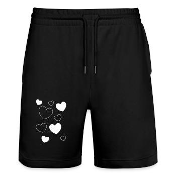 Valentine's Day, Valentine's Day, Valentine's Day - Stanley/Stella Trainer Unisex Organic Jogging Shorts - black - Front - Nik (191cm) & Marisol (170cm)