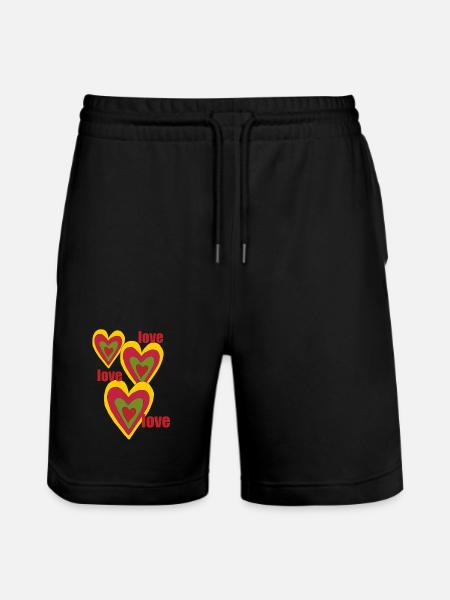 herzen love love love - Stanley/Stella Unisex Bio Joggingshorts Trainer  - Schwarz