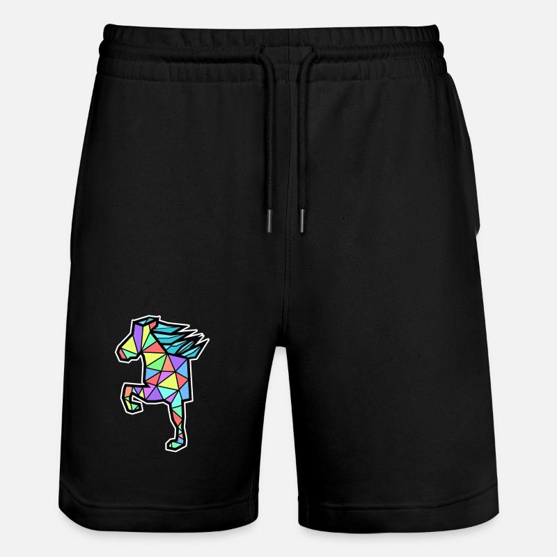 Ross Polygon Islandpferde Isländer Pferdenarr - Stanley/Stella Unisex Bio Joggingshorts Trainer - Schwarz