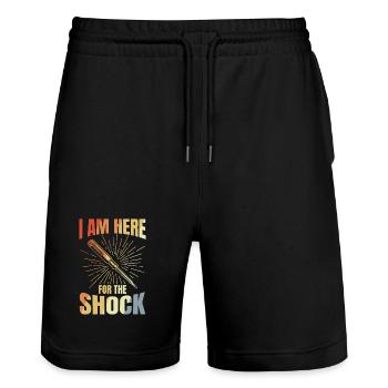 Elektroingenieur Spruch - Stanley/Stella Unisex Bio Joggingshorts Trainer  - Schwarz - Vorne - Nik (191cm) & Marisol (170cm)