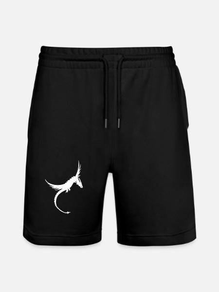 drachensilhouette seitlich, fantasy hoodies jungen - Stanley/Stella Unisex Bio Joggingshorts Trainer  - Schwarz