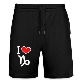 Horoscope Marées Capricorne Déclaration du cœur - Short de jogging bio TRAINER Stanley/Stella unisexe - noir - Devant - Nik (191cm) & Marisol (170cm)