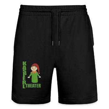 KASPERLTHEATER - Stanley/Stella Unisex Bio Joggingshorts Trainer  - Schwarz - Vorne - Nik (191cm) & Marisol (170cm)