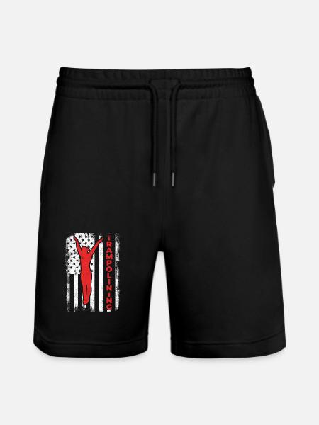 USA Flag Patriotic Trampoline - Stanley/Stella Trainer Unisex Organic Jogging Shorts - black