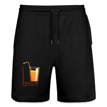 drink me in a frame - Stanley/Stella Trainer Unisex Organic Jogging Shorts - black - Front - Nik (191cm) & Marisol (170cm)