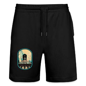 Sumptuous interior of the Palace of Versailles - Stanley/Stella Trainer Unisex Organic Jogging Shorts - black - Front - Nik (191cm) & Marisol (170cm)