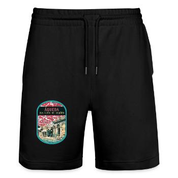 Luis de Camoes Artistic Street, Águeda - Stanley/Stella Trainer Unisex Organic Jogging Shorts - black - Front - Nik (191cm) & Marisol (170cm)
