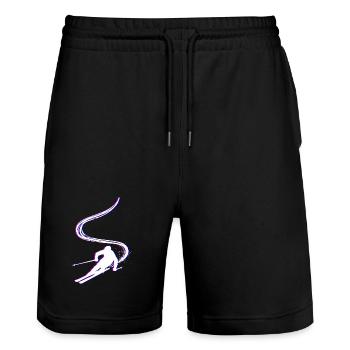 Fun on the slopes Ski jumping Skiing Winter sports - Stanley/Stella Trainer Unisex Organic Jogging Shorts - black - Front - Nik (191cm) & Marisol (170cm)