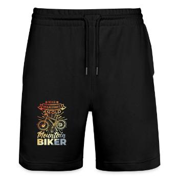 Never Underestimate A Old Mountain Biker - Stanley/Stella Unisex Bio Joggingshorts Trainer  - Schwarz - Vorne - Nik (191cm) & Marisol (170cm)