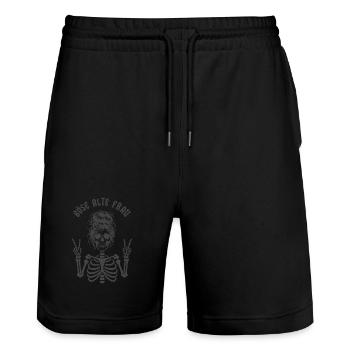 Böse alte Frau - Stanley/Stella Unisex Bio Joggingshorts Trainer  - Schwarz - Vorne - Nik (191cm) & Marisol (170cm)