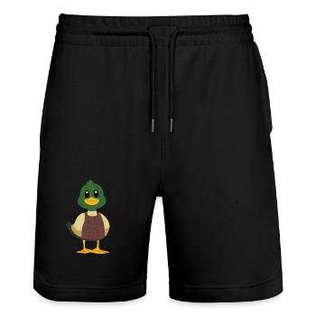 Canard colvert - Short de jogging bio TRAINER Stanley/Stella unisexe - noir - Devant - Nik (191cm) & Marisol (170cm)