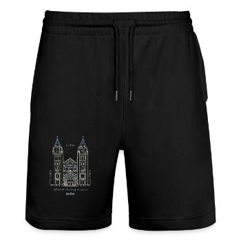 London, Natural History Museum NHM, Drawing, UK - Stanley/Stella Trainer Unisex Organic Jogging Shorts - black - Front - Nik (191cm) & Marisol (170cm)