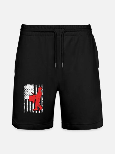 USA Patriotic drummer - Stanley/Stella Trainer Unisex Organic Jogging Shorts - black