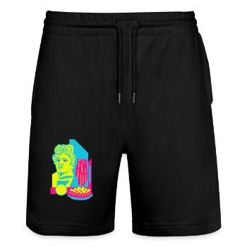 Art Food - Short de jogging bio TRAINER Stanley/Stella unisexe - noir - Devant - Nik (191cm) & Marisol (170cm)
