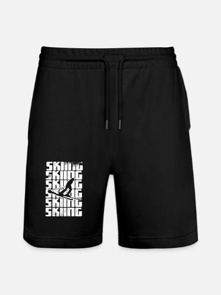 Funny skier - Stanley/Stella Trainer Unisex Organic Jogging Shorts - black