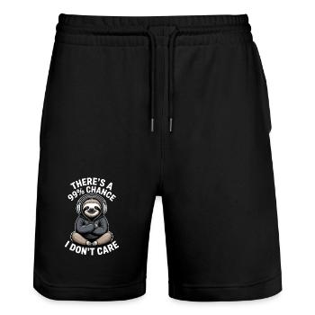Il y a 99 % de chances que je m’en fiche - Short de jogging bio TRAINER Stanley/Stella unisexe - noir - Devant - Nik (191cm) & Marisol (170cm)
